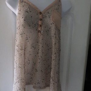 Double Zero Knit 2 Layer Tank Natural Top SMALL